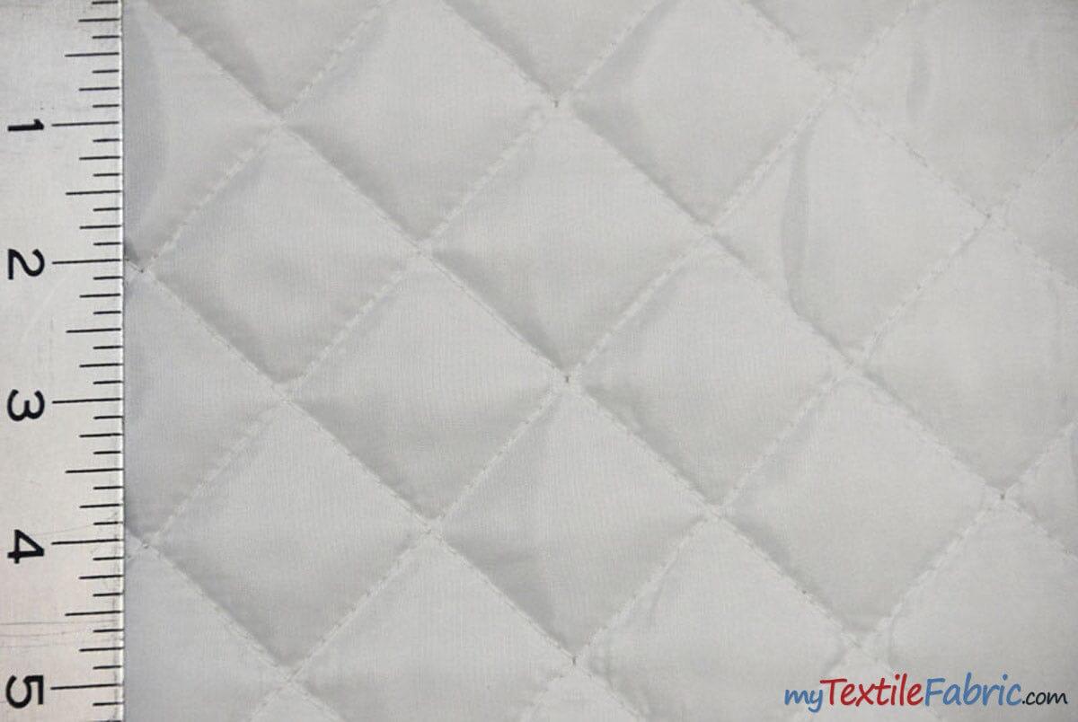 Quilted Polyester Batting Fabric - Diamond Quilted Padded Lining, 58/60" Width (1 Yard)