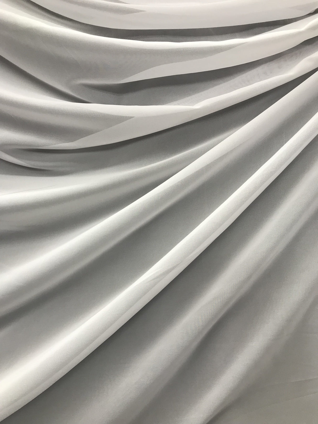 White Chiffon Polyester Fabric - White Sheer, 59"-60" Width (1 Yard)