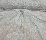 Beaded Bridal Lace Fabric Off White