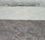 Beaded Bridal Lace Fabric Off White