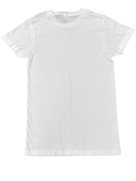 Lucky Friends 1001 100% Cotton Fabric - White, Round Neck T-Shirt, 4.2 Oz, Tubular, No Side Seams (1 Unit)