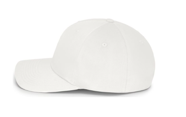 Panel Caps 6204 Cotton Twill Fabric - White, Structured 6-Panel, Low-Profile, Snapback Adjustable, One Size