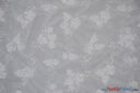 Applique Organza Polyester Fabric - Sheer Leaf Applique, Double Scallop Edge, 50/52" Wide (1 Yard)
