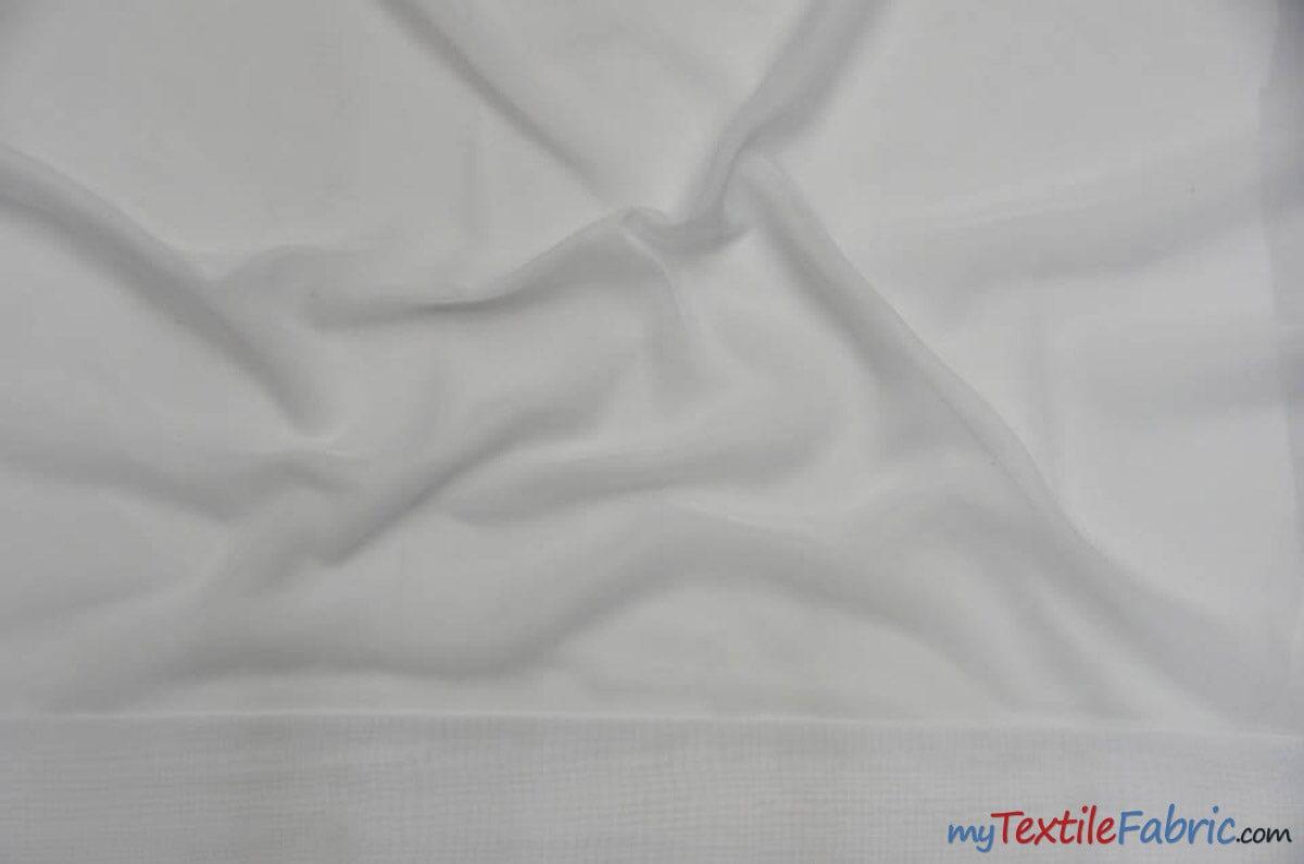 Double Georgette 100 Percent Polyester Fabric - Sheer Crepe Texture, 60" Width, Multiple Colors (1 Yard)