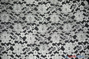 Raschel Lace Polyester Fabric - Floral Sheer Lace, 58/60" Width (1 Yard)