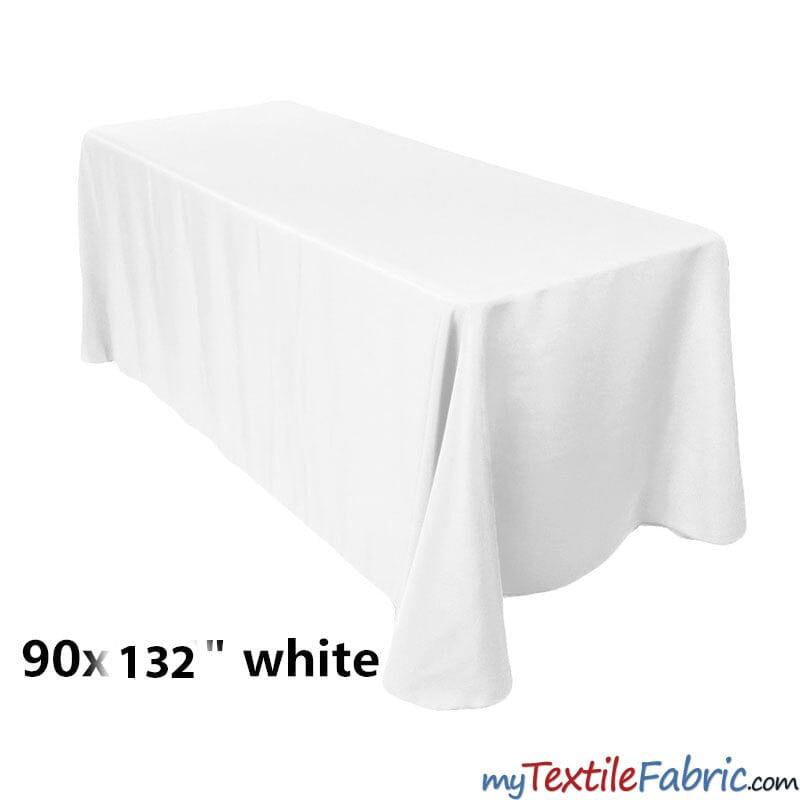 90" X 132" Polyester Fabric - Seamless Tablecloth, 6Ft Table Drape, 180 Gsm (By Piece)