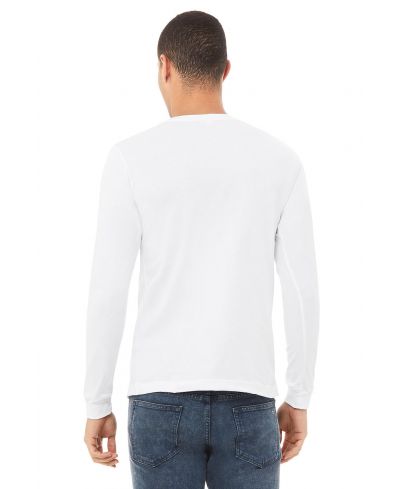 Bella Canvas 3501 Long Sleeve Cotton Fabric - White, Long Sleeve, Crew Neck (1 Piece)