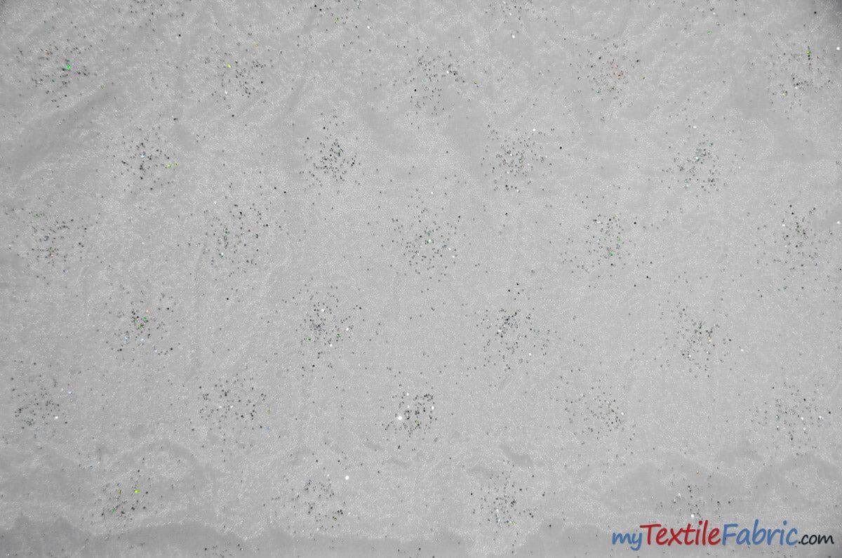 Sparkle Organza Polyester Fabric - Glitter Beads, Sheer, 58" Width (1 Yard)