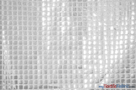 Quad Sequins Polyester Fabric - Square Sequins, Multiple Colors, 45" Wide (1 Yard)