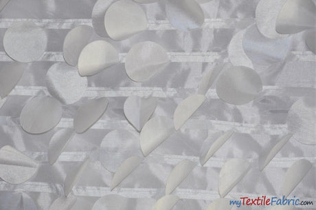Petal Taffeta Polyester Fabric - Round Petal Texture, 57" Width, Multiple Colors (1 Yard)