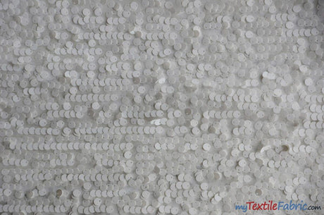 New York Dazzle Polyester Sequins Fabric - 6Mm Sequins, Semi Solid Mesh Sheer Background, 52" Width, Multiple Colors (1 Yard)