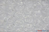Rosette Satin Bordeaux Polyester Fabric - 3D Floral Satin Embroidered On A Mesh, Bordeaux, 52" Width (1 Yard)