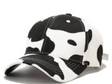 Cow Print Caps Cotton Fabric - White And Black, Simple Style (1 Cap)
