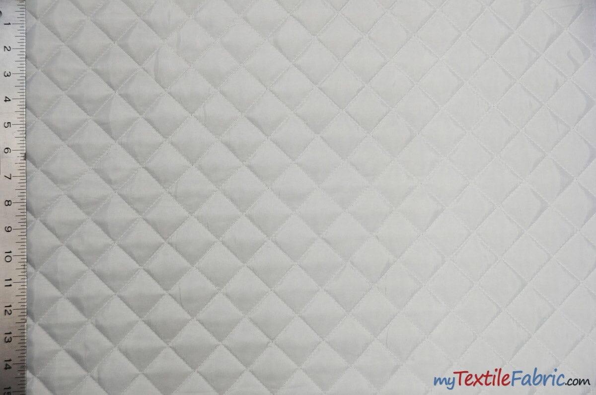 Quilted Polyester Batting Fabric - Diamond Quilted Padded Lining, 58/60" Width (1 Yard)