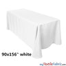 90 X 156 Polyester Tablecloth Fabric - Seamless Rectangular Table Drape, 8Ft Width, Black, White, Ivory (By Piece)