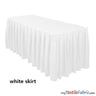 Polyester Table Skirt Fabric - Shirred Skirting, 29" Height, 13.5 Ft Length, Black, White, Ivory (By Piece)