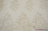 Camilla Embroidery Polyester Fabric - Flower Embroidery With Sequins, Sheer Bridal Lace, 52" Width (1 Yard)