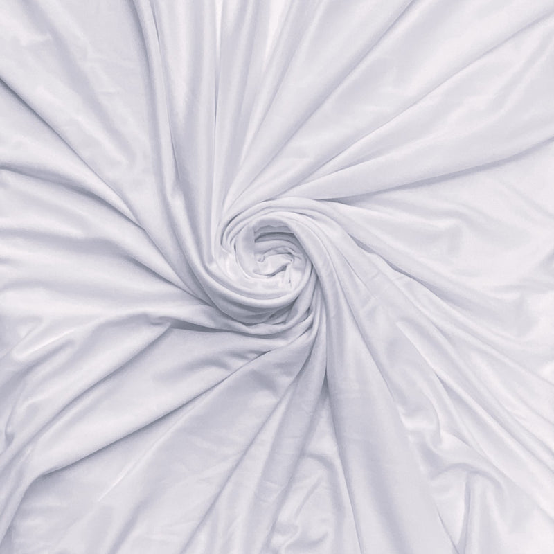 Stretch Lining Polyester Fabric - White, Matte Soft, 60" Width (1 Yard)