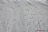 Aurora Taffeta Embroidered Floral Taffeta Fabric - Multi Color Floral Embroidery With Sequins, 54" Width (1 Yard)