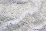 Sheer Rose Garden Polyester Fabric - 3D Floral Chiffon Embroidered On Mesh, Multiple Colors, 52" Width (1 Yard)