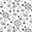 White Paisley Bandana Poly Cotton Fabric,