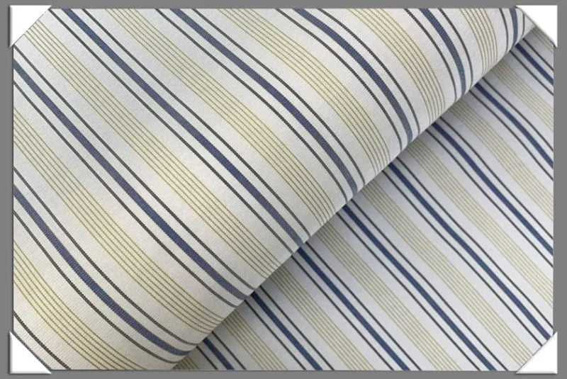 Striped Lining Rayon Blend Fabric - Brown/Dark Brown, Pink/Yellow/Green, White/Blue/Gold, White/Grey/Yellow, White/Yellow/Blue, 57/60" Width