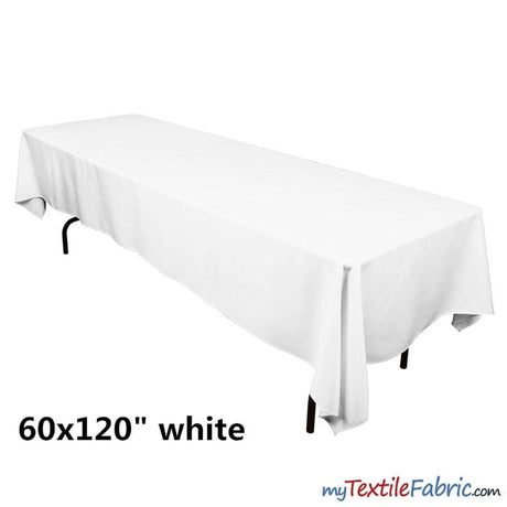 Banquet Polyester Tablecloth - Ivory, White, Black, 60" X 120" (By Piece)
