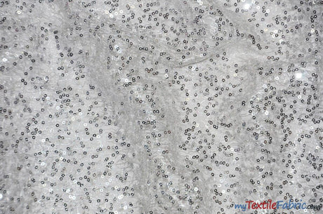 Spider Web Sequins Polyester Fabric - Metallic Web Sequins, Sheer, 54" Wide (1 Yard)