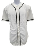 Baseball Jersey 100 Percent Polyester Fabric - White Button Down, Comfortable Fit (1 Piece)