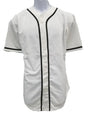 Baseball Jersey 100 Percent Polyester Fabric - White Button Down, Comfortable Fit (1 Piece)