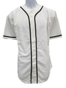 Baseball Jersey 100 Percent Polyester Fabric - White Button Down, Comfortable Fit (1 Piece)