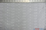 Polyester Cotton Eyelet Embroidery Fabric - Double Sided Border, 45" Wide, Multiple Colors (1 Yard)
