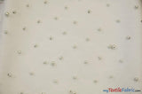 Very Soft Tulle With Pearls Polyester Fabric - Sheer Beaded Tulle, 52" Width (1 Yard)