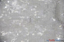 Raindrop Sequins Polyester Fabric - Transparent Oval Sequins, 52" Width, Two Colors (1 Yard)