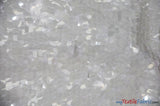 Raindrop Sequins Polyester Fabric - Transparent Oval Sequins, 52" Width, Two Colors (1 Yard)
