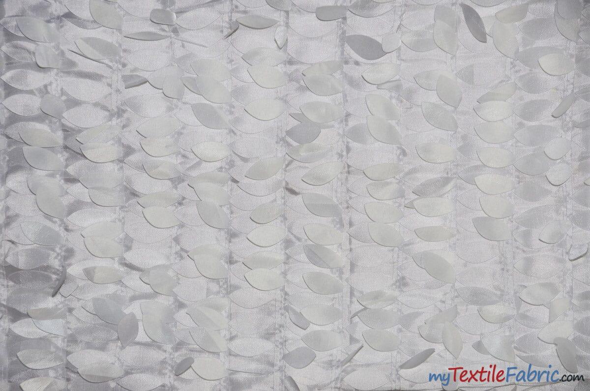 Leaf Taffeta Polyester Fabric - Leaf Applique, Solid, 57" Width (1 Yard)