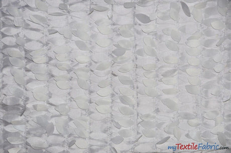 Leaf Taffeta Polyester Fabric - Leaf Applique, Solid, 57" Width (1 Yard)