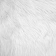 White Faux Fur Fabric - Luxury Shaggy, White, 60" Width (1 Yard)