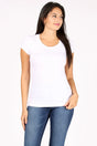 Rosio Cotton Spandex T-Shirt - White, Round Neck, Short Sleeve (1 Unit)