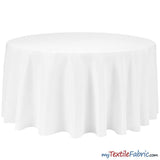 132" Round Polyester Seamless Tablecloth - Ivory, White, Black, 132" Diameter (By Piece)