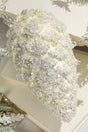 11" Pinecone Ornament with Jewel - Cream