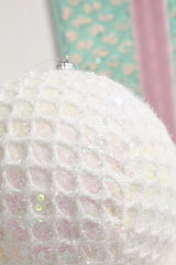 6" Mesh Ball Ornament - White