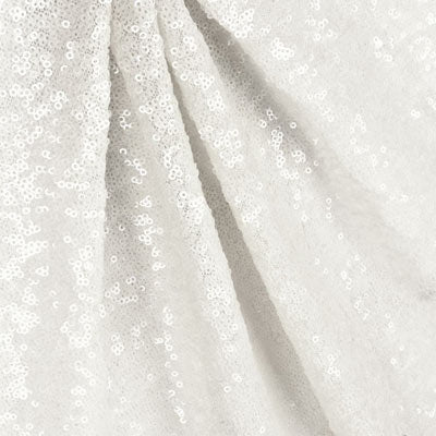 White Mini Glitz Sequin Mesh Fabric,
