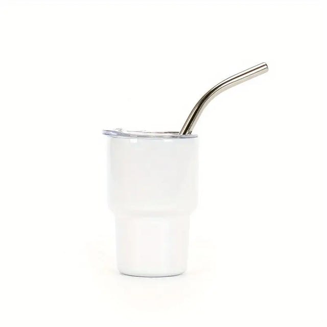 2 Oz Shot Glasses White - Vacuum Seal, Leak Proof Lids, White Boxed Set (1 Set)