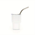 Thermal Sublimation Tumblers Stainless Steel Fabric - White, 2 Oz Shot Glass, Double-Wall Vacuum Insulation (1 Piece)