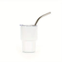 Thermal Sublimation Tumblers Stainless Steel Fabric - White, 2 Oz Shot Glass, Double-Wall Vacuum Insulation (1 Piece)