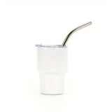 Thermal Sublimation Tumblers Stainless Steel Fabric - White, 2 Oz Shot Glass, Double-Wall Vacuum Insulation (1 Piece)