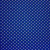 Swim Knit Nylon Lycra White Polka Dots Royal