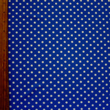 Swim Knit Nylon Lycra White Polka Dots Royal
