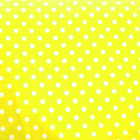 Swim Knit Nylon Lycra White Polka Dots Yellow Seconds